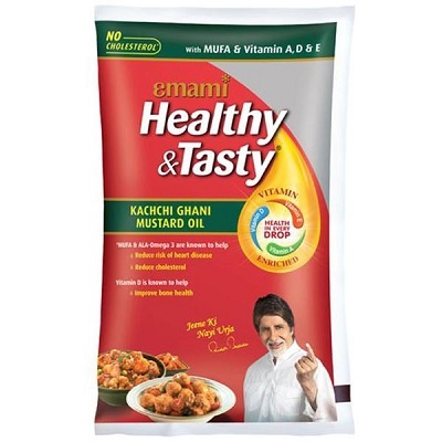Emami Healthy and Tasty Kacchi Ghani Mustard Oil 1 Liter pouch buy online