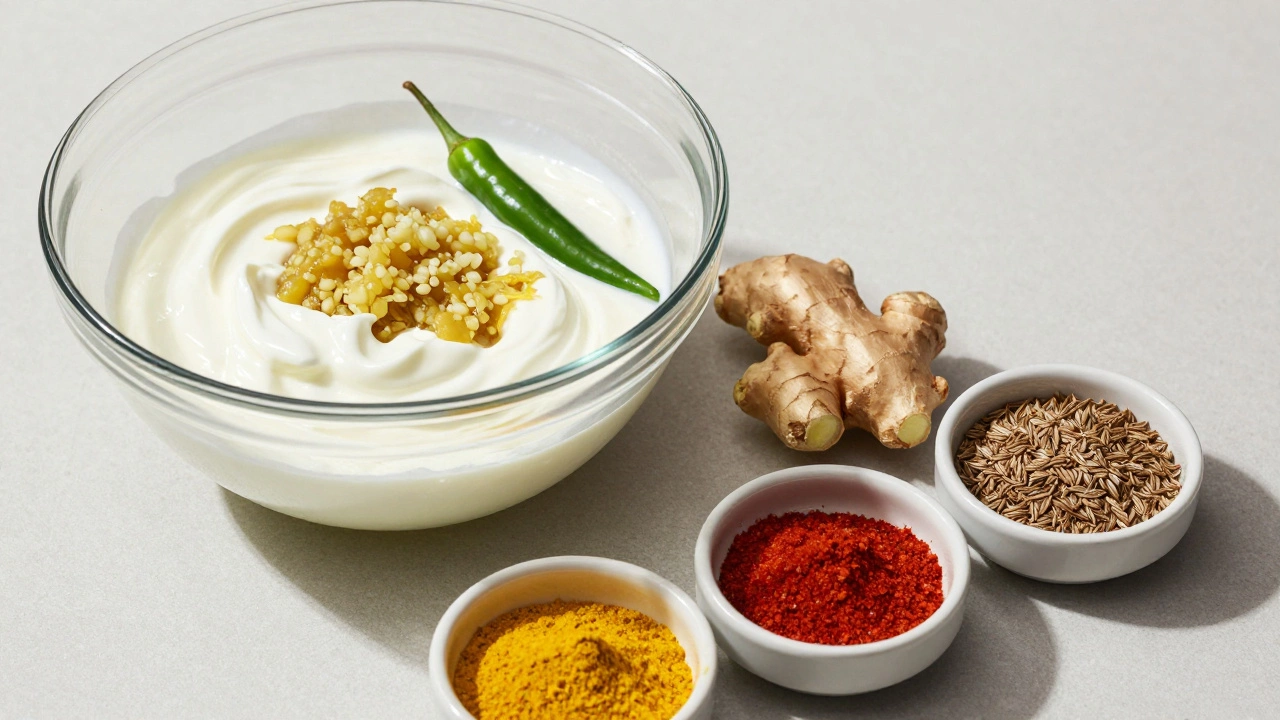 Yogurt and buttermilk marinade with fresh spices